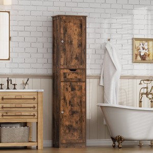USIKEY Tall Bathroom Storage Cabinet, Bathroom Cabinet with 2 Doors & 1 Drawer, Storage Cabinet with Adjustable Shelves, for Bathroom, Living Room - 1 of 4