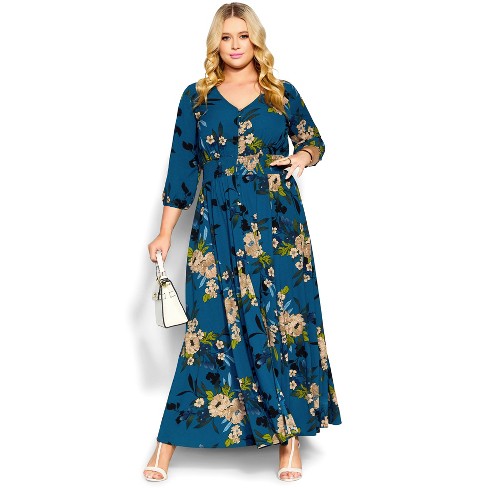 CITY CHIC Women s Plus Size Emmaline Maxi Dress teal 12 Plus