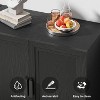 PexFix 31"x62"x16" Sideboard Cabinet with 4 Doors and Storage Multipurpose Organizer for Kitchen Living Room Black - 4 of 4
