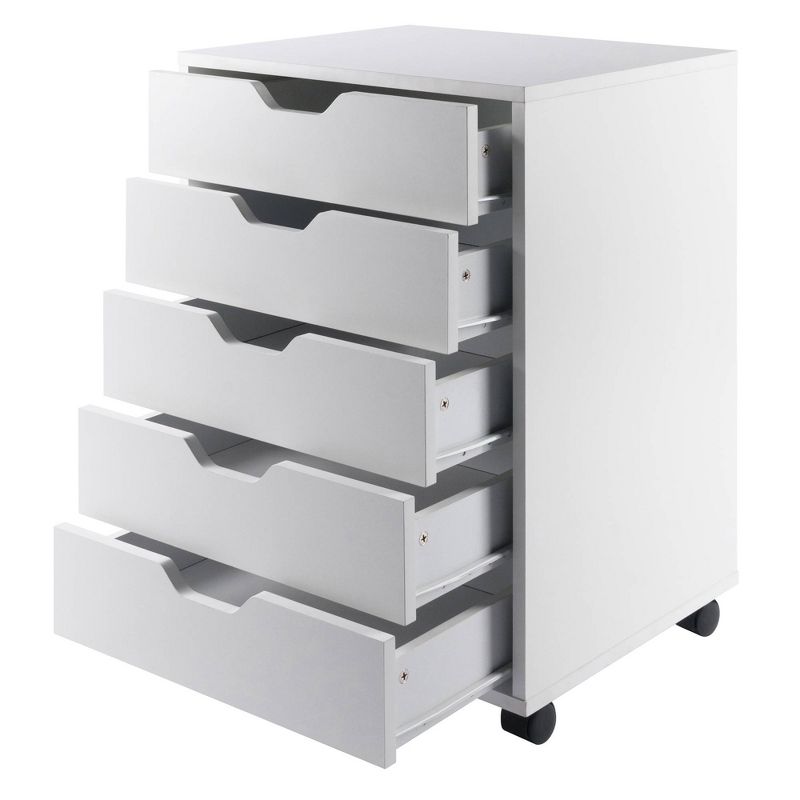 Halifax 5 Drawer Cabinet with Casters White - Winsome, 3 of 12