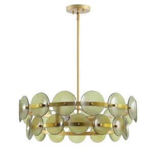 Martini 4 Light 25" Chandelier - CHA4064 - Green/Brass - Safavieh - 1 of 4
