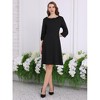 Hobemty Women's Peter Pan Collar 3/4 Sleeve A Line Elegant Wear-to-Work Dress - 2 of 4