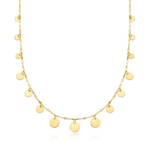 Ross-Simons Italian 1.5mm 10kt Yellow Gold Graduated Circles Lumachina Chain Necklace - 1 of 4
