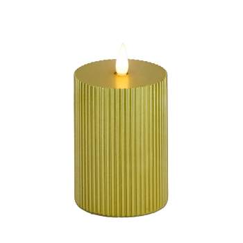 7" HGTV LED Real Motion Flameless Gold Candle Warm White Lights - National Tree Company