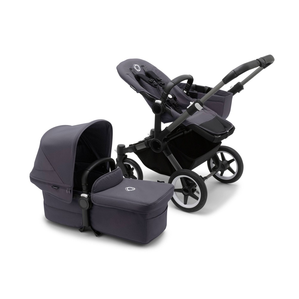 Bugaboo Donkey 5 Mono Complete Single to Double Side-by-Side Stroller - Graphite/Stormy Blue