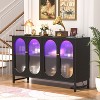 Besiost 47-In Accent Bar Cabinet with Charging Station, Kitchen Buffet Sideboard with LED Light - 3 of 4