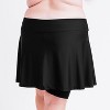 Calypsa Women's Plus Size Flared Mid-Thigh Swim Skirt With Bike Shorts - 2 of 4