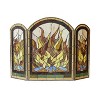 Chloe Lighting Flame Tiffany-Style 3pcs Arched Folding Fireplace Screen 42" Wide - 2 of 3