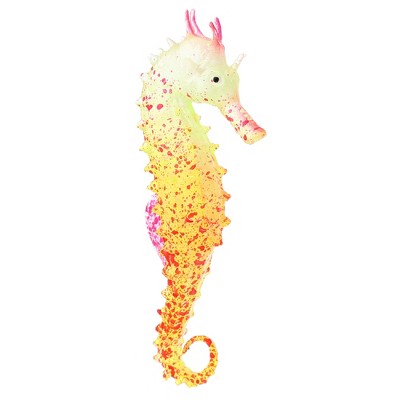Unique Bargains Aquarium Artificial Seahorse Ornament with Suction Cup Yellow 1 Pc