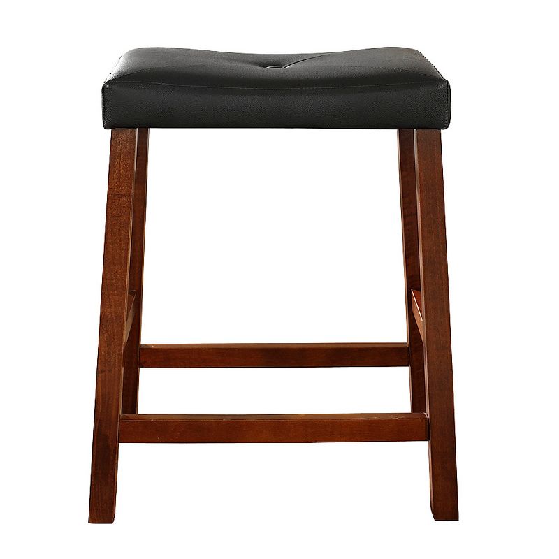 Set of 2 24" Upholstered Saddle Seat Counter Height Barstools  - Crosley, 4 of 7