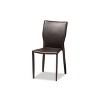 Baxton Studio 4pc Heidi Faux Leather Upholstered Dining Chairs Dark Brown: Elegant Metal Frame, Branch Pattern Design - 2 of 4