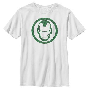 Boy's Marvel St. Patrick's Day Lucky Iron Man Mask T-Shirt - 1 of 4
