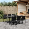 vidaXL Patio Dining Set Table and Chair Garden Outdoor Furniture Black Textilene - 2 of 4