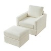 57"L Corduroy Upholstered Classic Chaise Lounge Sofa Chair with Ottoman and Pillow, Comfy Accent Chair for Living Room - 4 of 4