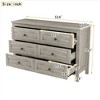 CAVINAS 6 Drawers Dresser for Bedroom,Farmhouse Style Dresser with Retro Round Handles for Kids Room,Living Room,Entry and Hallway,White/Gray - 3 of 4