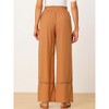 Allegra K Women's Casual Loose High Waist Drawstring Wide Leg Palazzo Pants with Pockets - 4 of 4