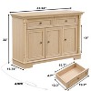 Bella Depot Farmhouse Kitchen Accent Cabinet, Large Storage Cabinet with Drawers and Doors - 3 of 4