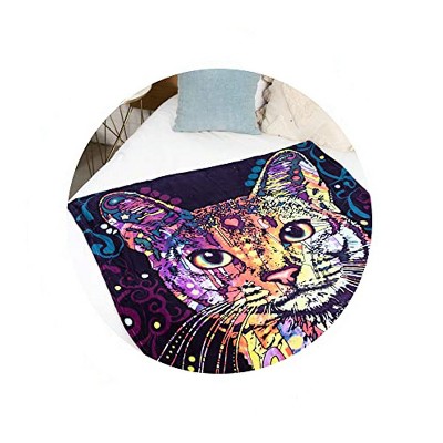 Dean Russo Multicolor Cat Fleece Throw Blanket for Pets and Kids