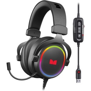 Monster Alpha 7.1 RGB Gaming Headset, Surround Sound, Noise-Cancelling Detachable Mic, Cushioned Earcups for PC Gaming - 1 of 4
