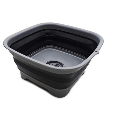 SAMMART 9.3L (2.46Gallon) Collapsible Dishpan with Draining Plug