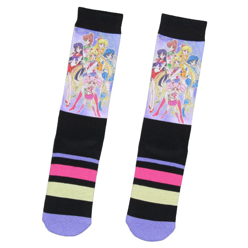 Sailor Moon Socks Anime Manga Men's Sailor Moon Crystal Athletic Crew Socks Multicoloured, 1 of 5