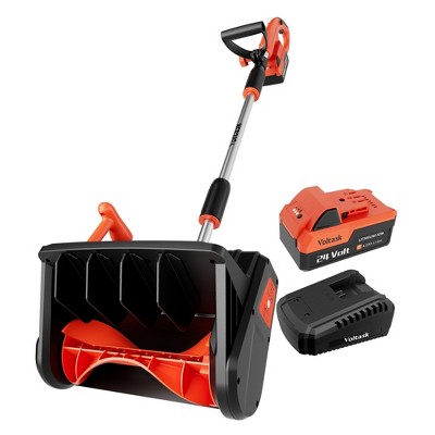 VOLTASK 24V 13-inch Cordless Snow Shovel 9.3Lbs Lightweight Snow Blower Cordless with 4-Ah Battery & Quick Charger Included for Driveway & Sidewalks