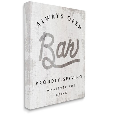 Stupell Industries Always Open BYOB Bar Sign Funny Drinking Phrase