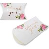 Sparkle and Bash 100pcs Floral Pillow Boxes, 5" x 3.5" Rose Gold Thank You Treat Box for Wedding Party Favors, Candy, Small Gifts - 3 of 4
