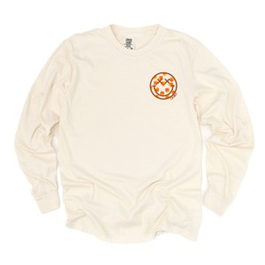 S.W.Smiley Candy Corn Smile - Women's Garment Dyed Long Sleeve Graphic T-Shirt - 1 of 3