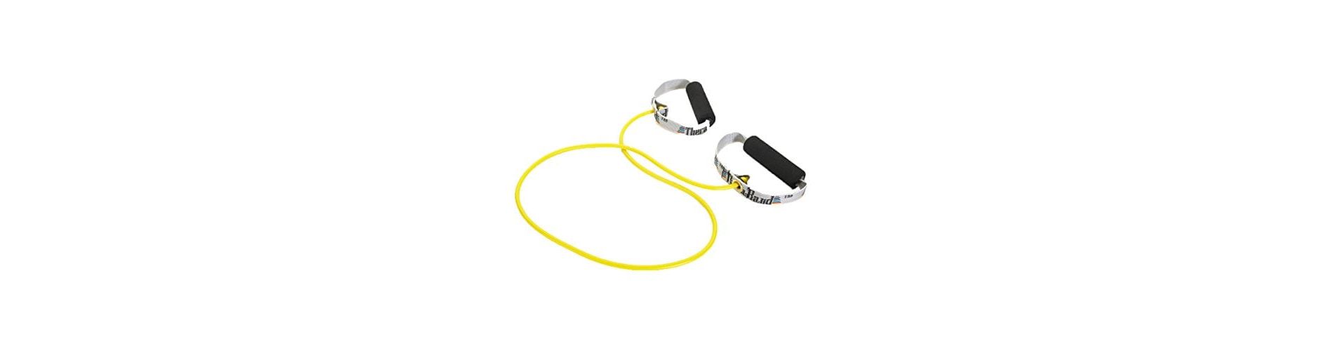 THERABAND Professional Latex Resistance Tubing, Yellow, Thin, Level 2, Resistance 3 lbs, 48 Inch