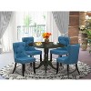 HomeStock 5-Piece Round Black Finish Solid Wood Top Dining table with 4 Chairs with Drop Leaf - 2 of 4