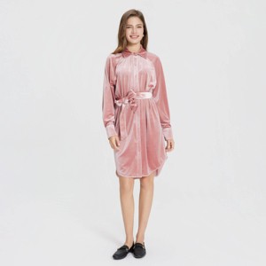 Women's Long Sleeve Velvet Midi Shirtdress - Universal Thread™ - 1 of 3
