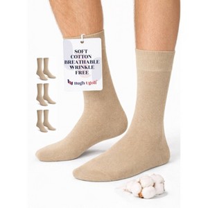 mens beige dress socks Men's Tiago - Knit with buttery Men's Regenerated Cotton Dress Crew
