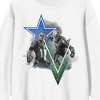 Captain America and Falcon Pose Adult White Crew Neck Long Sleeve Sweatshirt - 2 of 3