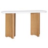 Kumasinova 53.9" Narrow Console Table,Sofa Table with Oval Faux Marble Top,Entryway Table with Curved Legs,Console Tables for Entryway,Living Room - 2 of 4