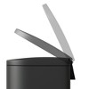 2.6 Gallon / 10 Liter Metal Bathroom Trash Can with Lid, Slim Waterproof Garbage Can for Bedroom - 4 of 4