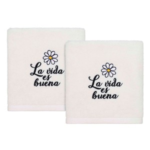 Avanti Life is Good 2-Pack Hand Towel Set - 1 of 3