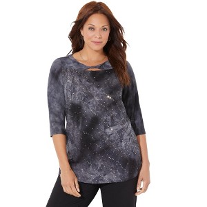 Catherines Women's Plus Size Starlight Top - 1 of 4