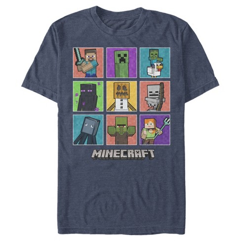 Fugtig spændende bælte Men's Minecraft Character Boxes T-shirt : Target
