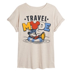 Women's - Disney - Travel Mode Mickey Oversized Graphic T-Shirt - 1 of 4