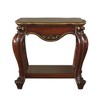 Royal Hampton Wooden End Table with Open Bottom Shelf and Carved Details, Brown - 4 of 4