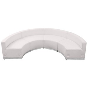 Flash Furniture HERCULES Alon Series Melrose White LeatherSoft Reception Configuration, 4 Pieces - 1 of 4