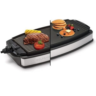 Wolfgang Puck XL Reversible Grill Griddle, Oversized Removable Cooking Plates, Nonstick Coating