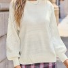 Cozy Ivory Knit Sweater with Balloon Sleeves - Cupshe - 2 of 4