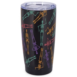 Elanze Designs Spooky Skeleton Halloween Wrap-Around Design 20 Ounce Stainless Steel On-The-Go Coffee Mug, Thermal Travel Tumbler with Leak Resistant - 1 of 4