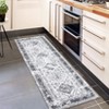 Washable Vintage Rug Non Slip Low Pile Rug Soft Throw Floor Cover Retro Medallion Foldable Indoor Carpet for Living Room Bedroom - 3 of 4