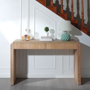 PAGED Modern Entryway Table Wood Console Table Sofa Side Table with Decorative Beaded Trim for Living Room, Entrance - 1 of 4