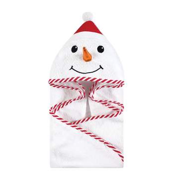 Hudson Baby Infant Cotton Animal Hooded Towel, Snowman, One Size