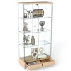 Okak 16/32in Modern Display Case, Glass Bookshelf with 4 Shelves and Drawer, Cube Storage Organizer for Living Room and Bedroom - 4 of 4