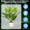17.7" Artificial Mini Alocasia Plant in Pot – 1 Pot with 2 Lifelike Faux Plants, Tropical Indoor Decor for Home & Office - 3 of 4
